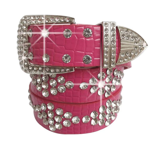 Women Rhinestone Belt Western Cowgirl Bling Studded Belt for Jeans Dress #38