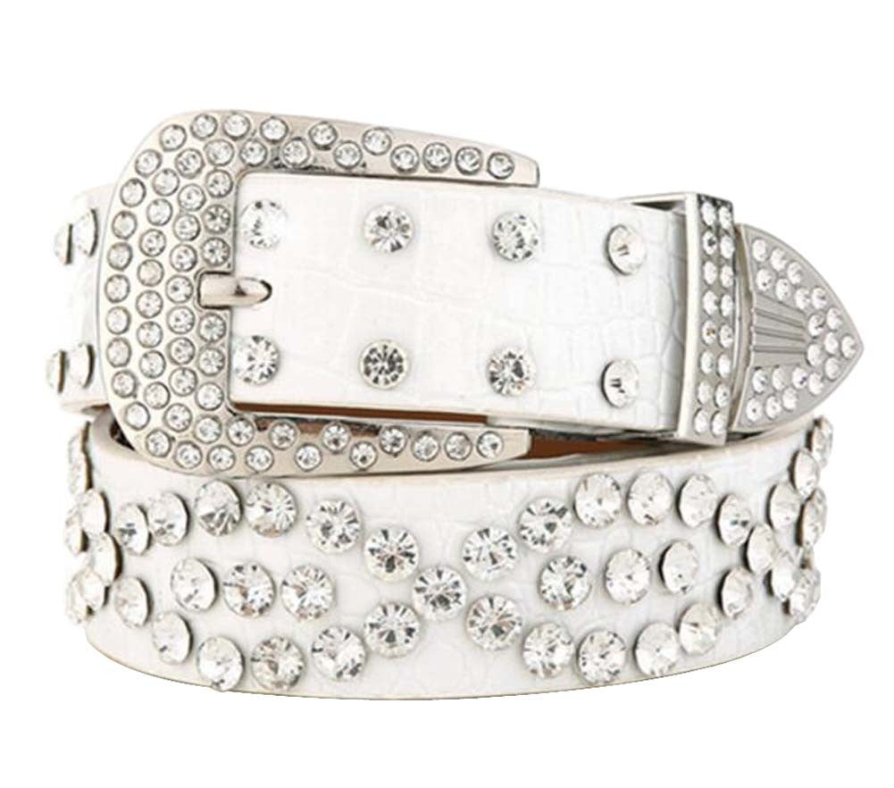 Women Rhinestone Belt Western Cowgirl Bling Studded Belt for Jeans Dress #24