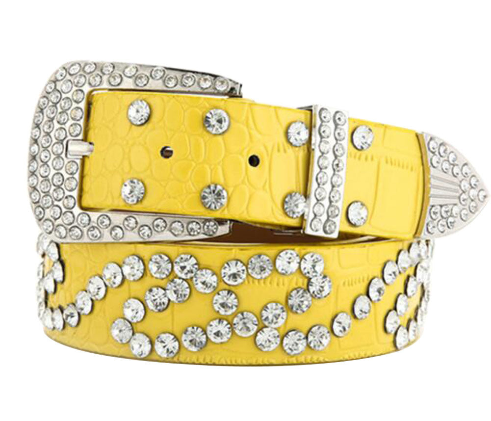 Women Rhinestone Belt Western Cowgirl Bling Studded Belt for Jeans Dress #10