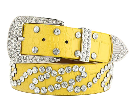 Women Rhinestone Belt Western Cowgirl Bling Studded Belt for Jeans Dress #10