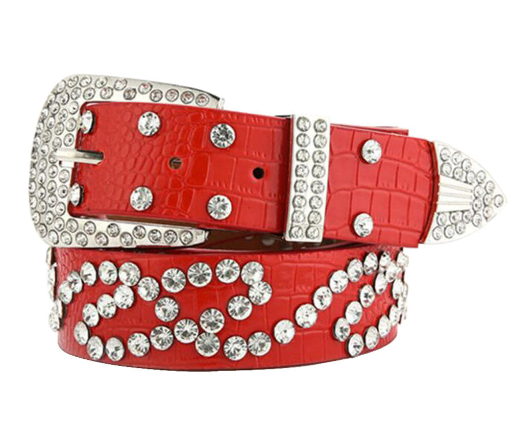 Women Rhinestone Belt Western Cowgirl Bling Studded Belt for Jeans Dress #09