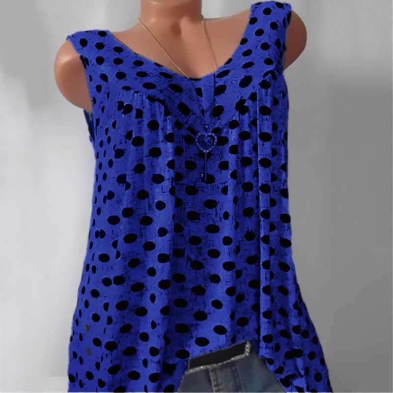 Summer Women's Dot Print Sleeveless Tank Dress