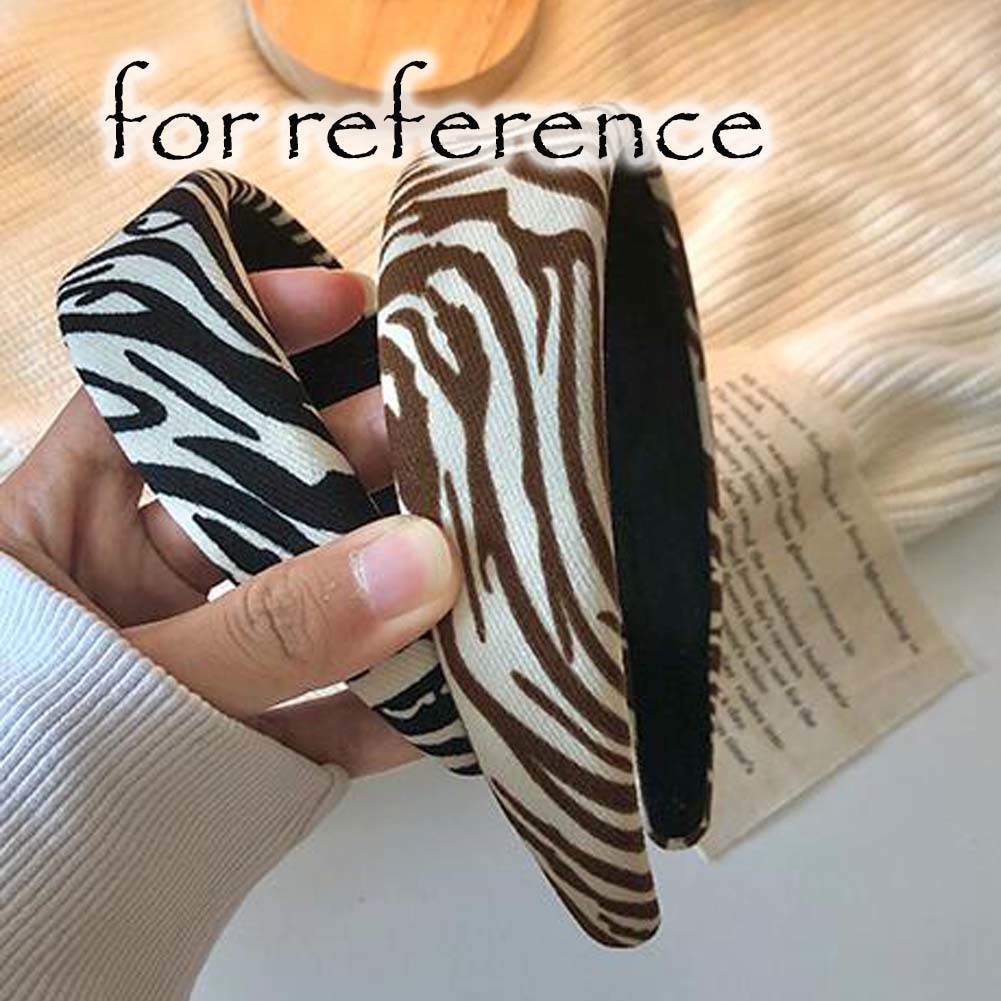 2 Pcs Wide Zebra Stripes Headbands for Women Hair Accessories Animal Fashion Hairbands, Black Brown Hair Accessories