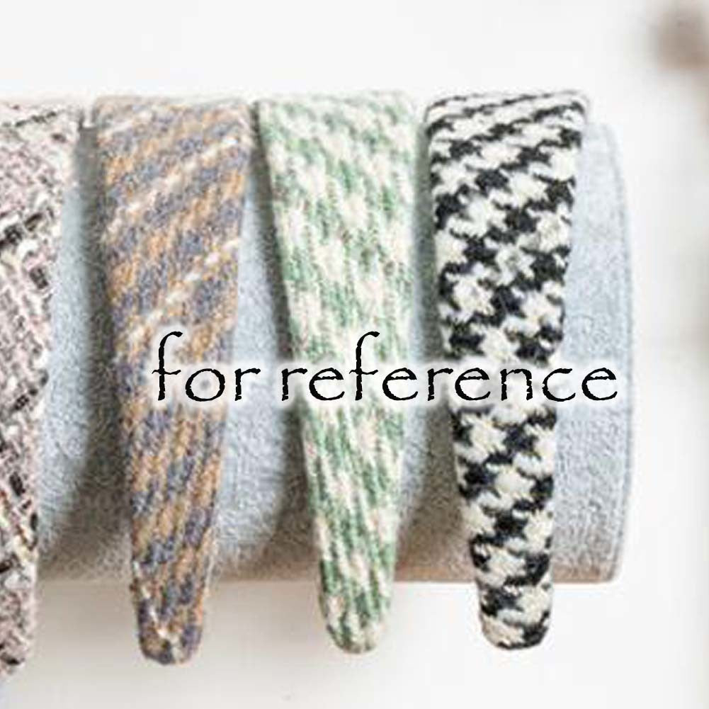 2 Pcs Tweed Wide Headband for Women Winter Vintage Plaid Hairband Houndstooth Print Hair Hoops Headwraps Hair Accessories