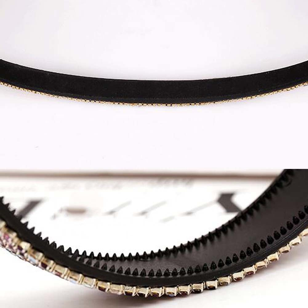 Women Hair Accessory Beaded Hair Hoop Bling Bling Headband Wide Hairband White