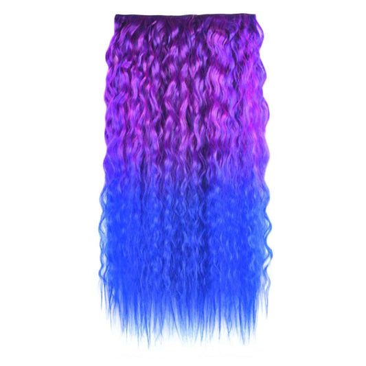 Women's Fluffy Hair Wig One-Piece Permanent Wave Long Curly Wig Two-Tone Coloured Hairpieces Hair Extensions Cosplay, Blue Purple Halloween Dress Up