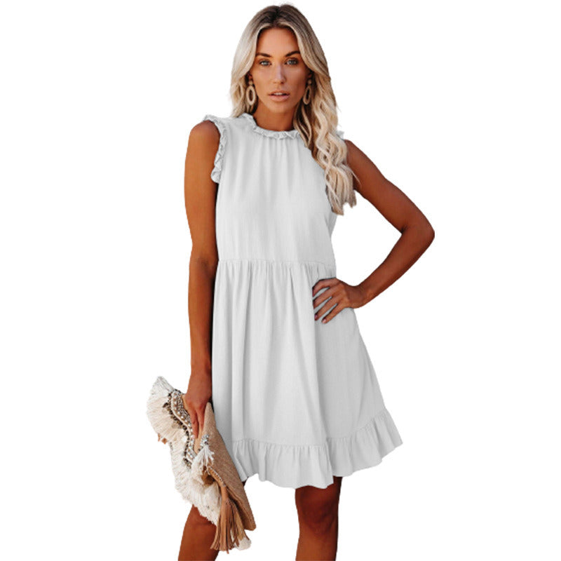 Summer Women's New Dress Ruffled Waist Dress