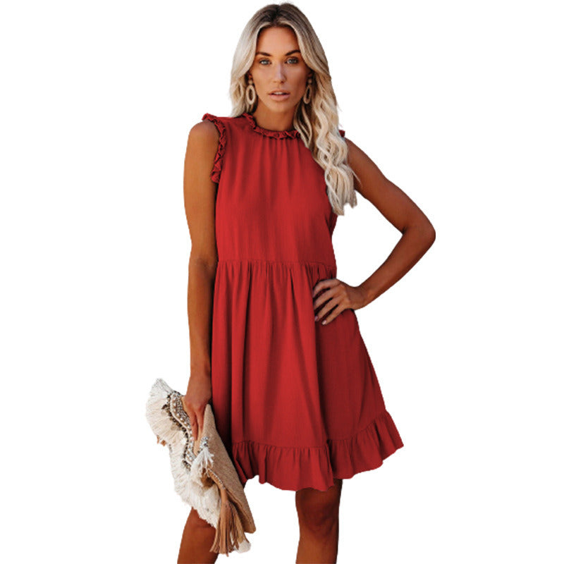 Summer Women's New Dress Ruffled Waist Dress