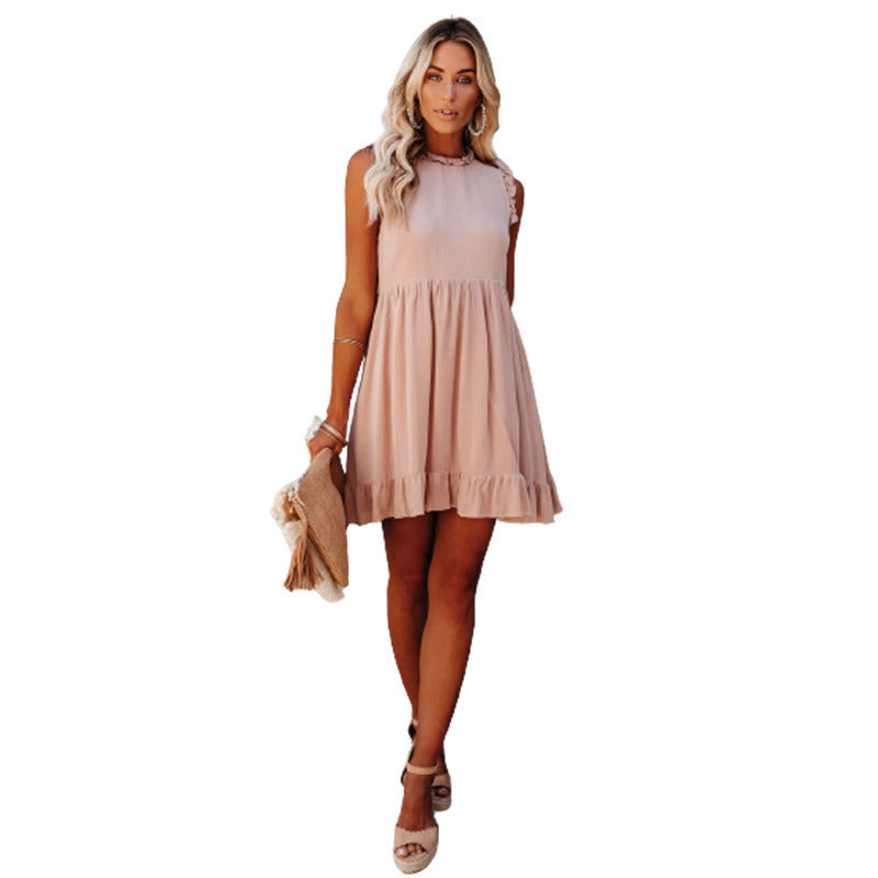 Summer Women's New Dress Ruffled Waist Dress