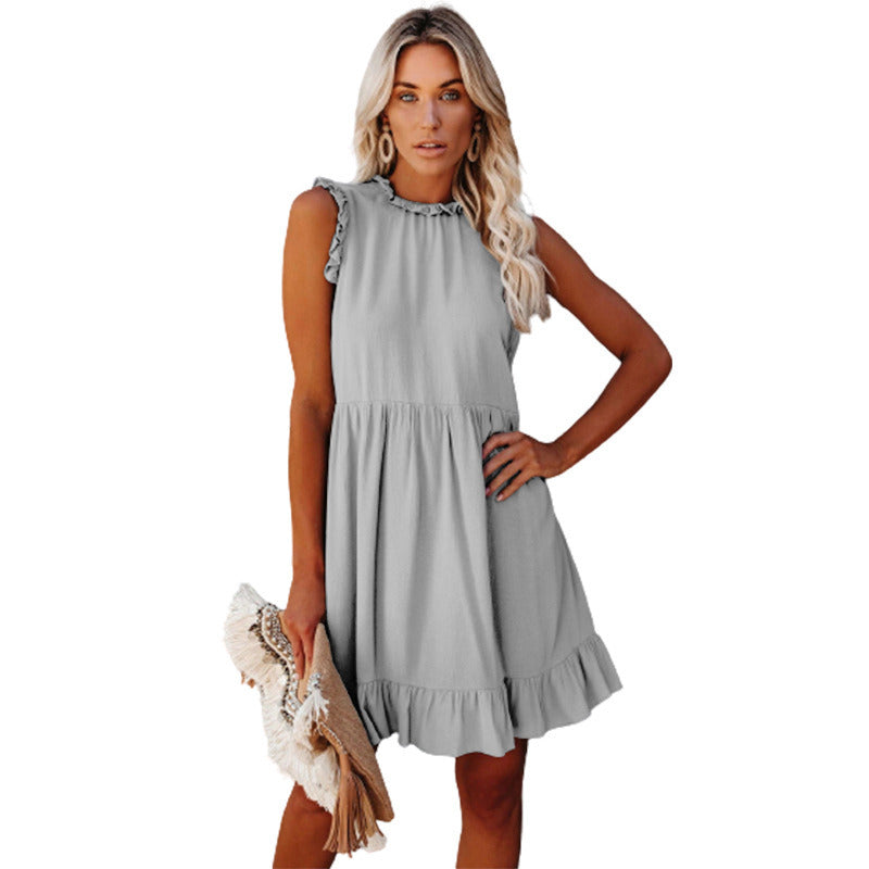 Summer Women's New Dress Ruffled Waist Dress