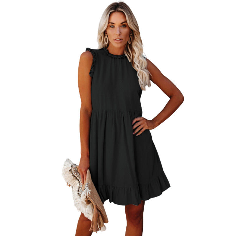 Summer Women's New Dress Ruffled Waist Dress