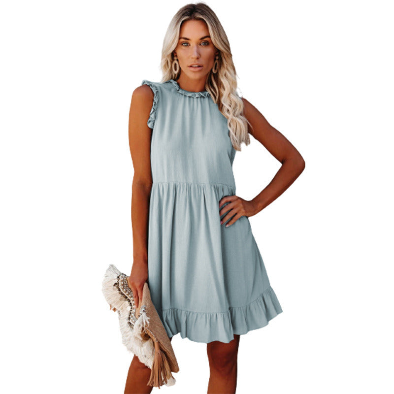 Summer Women's New Dress Ruffled Waist Dress