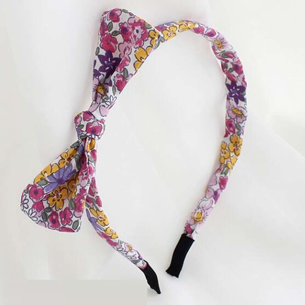 Purple Yellow Thin Headband Bowknot Skinny Hairband Hair Accessories for Womens Girls