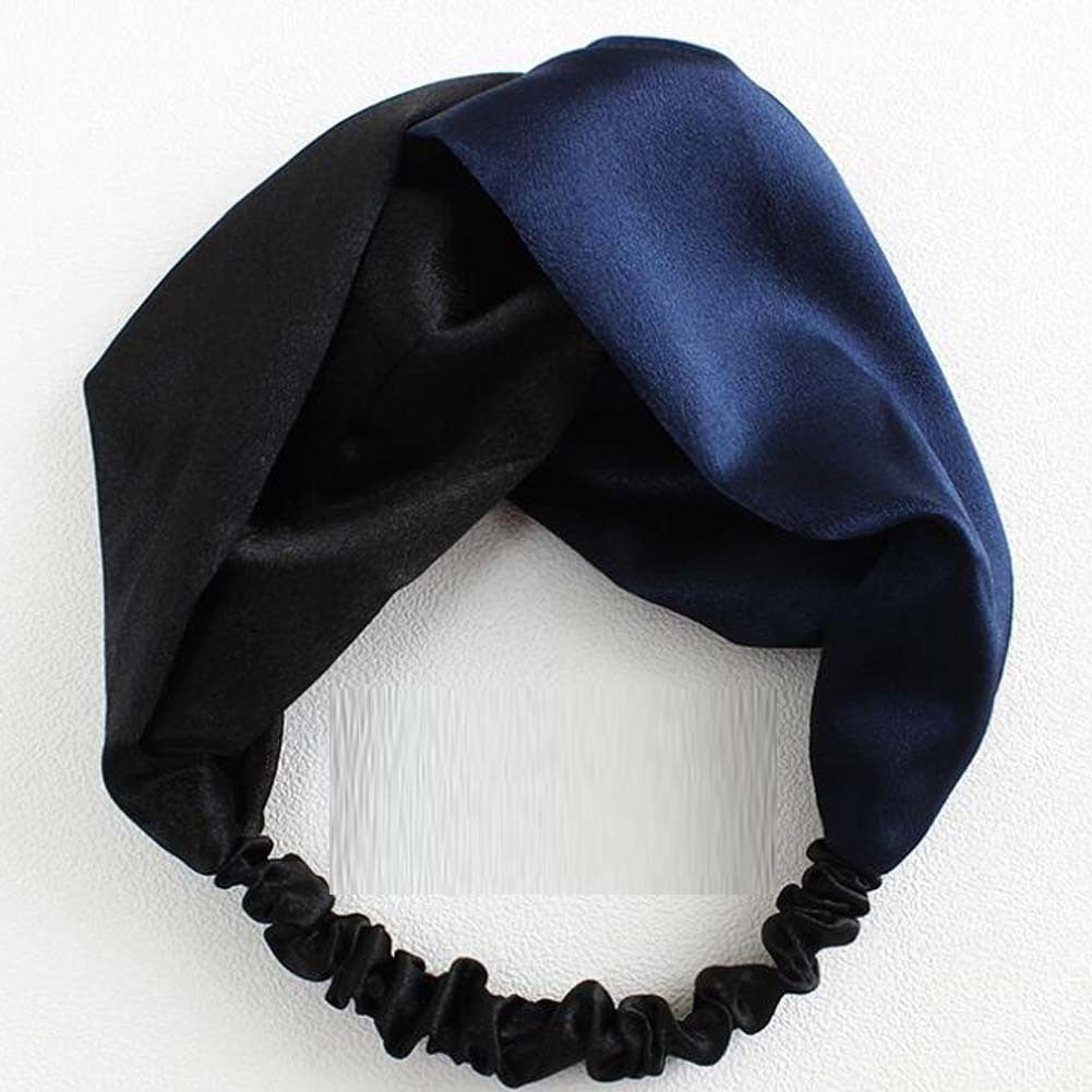 Black Navy Blue Color Matching Headband Knotted Wide Hairband Hair Ribbon Hair Accessories Hair Wrap