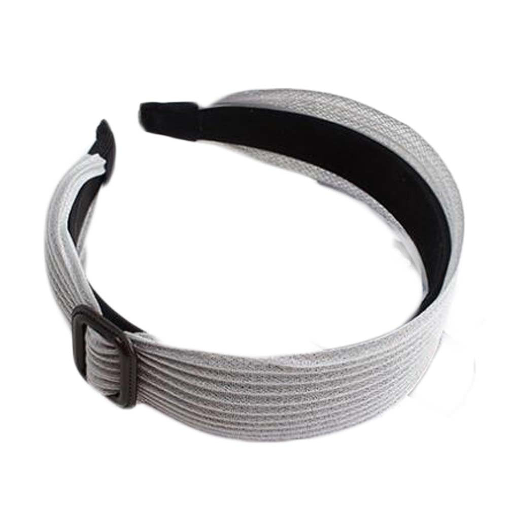 Grey Wide Headband Buckle Hairband Hair Accessories for Women