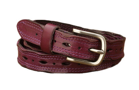 Vintage Jeans Belt Casual Leather Belt for Womens Purple