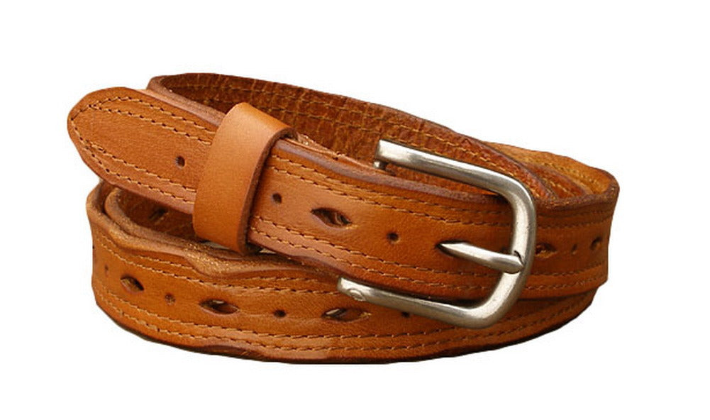 Vintage Jeans Belt Casual Leather Belt for Womens Light Brown