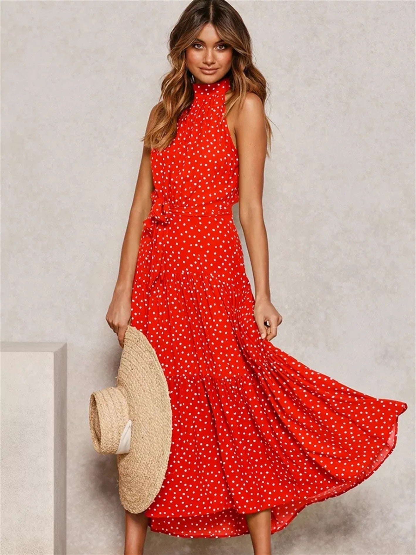 Women's Dreses Halter Strapless Neck Floral Print Summer Vacation Dresses