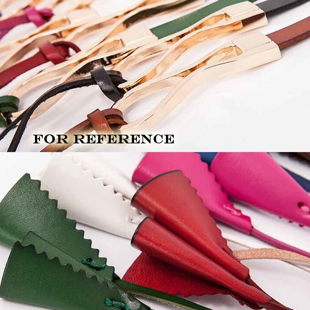 White Tassels Alloy Buckle Slender Belt Waist Belt Leather Skinny Belts Straps