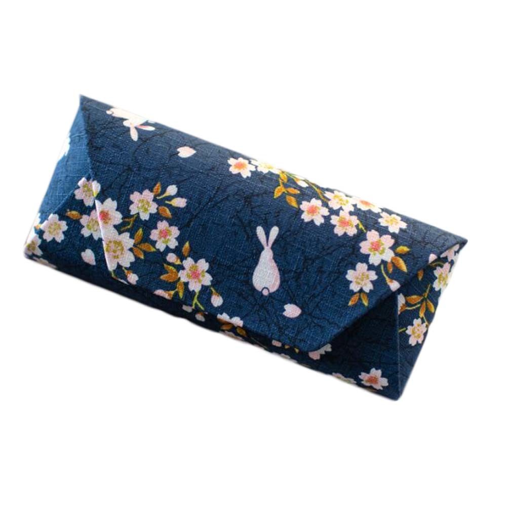 Blue Sakura Rabbit Cloth Glasses Case Portable Sunglasses Case Storage Pouch Spectacle Case