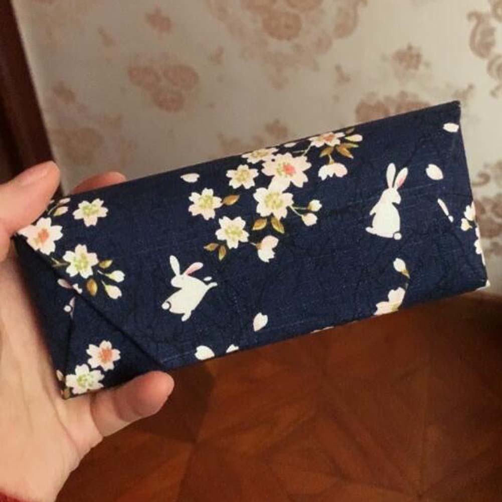 Blue Sakura Rabbit Cloth Glasses Case Portable Sunglasses Case Storage Pouch Spectacle Case