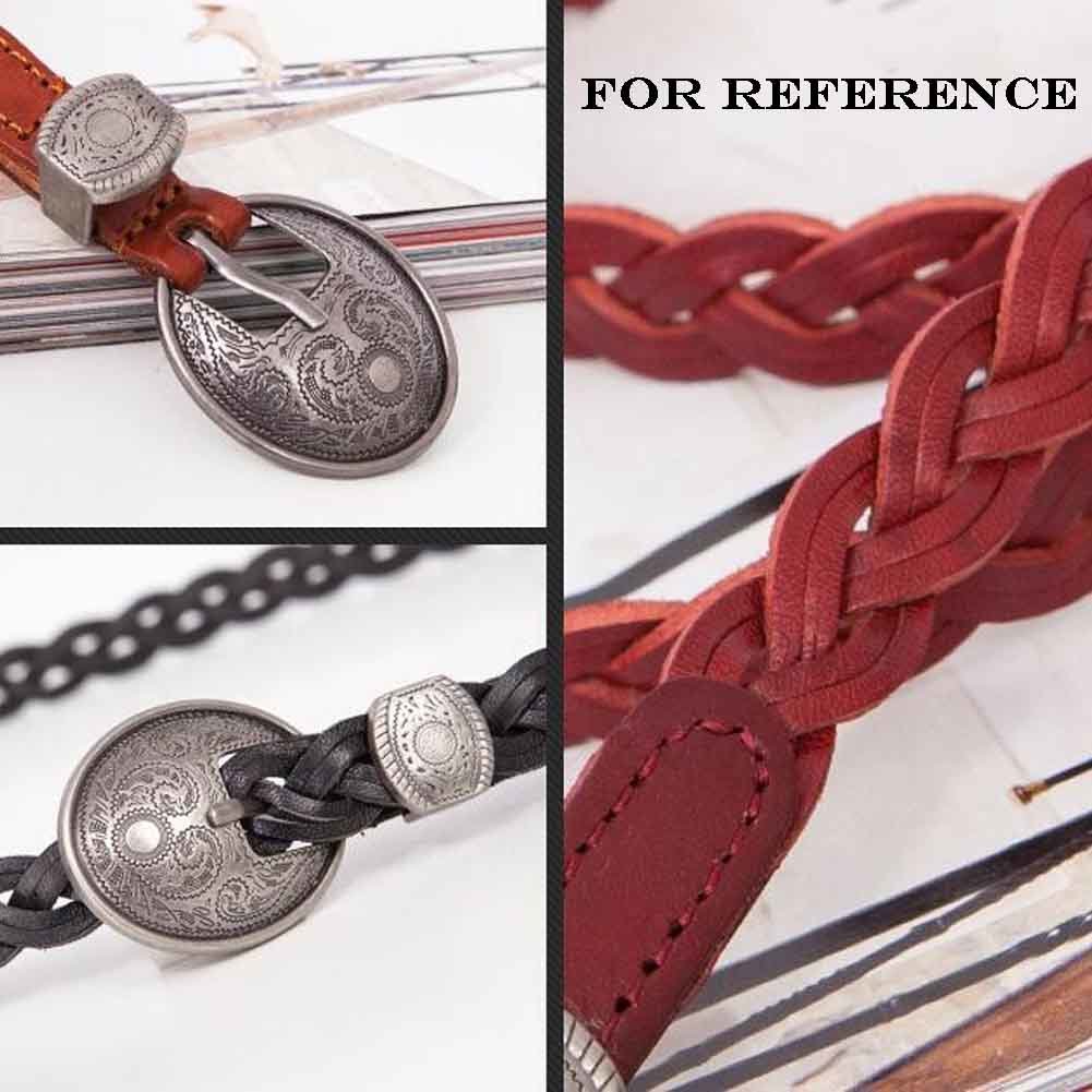 Women Green Handmade Braided Belt Slender Belt Waist Belt Leather Belts Straps