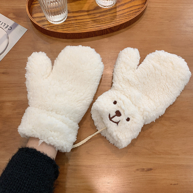 Women Girls Plush Cute Bear Claw Warm Gloves Soft Anime Cosplay Plush for Christmas Party Accessories Women Mittens