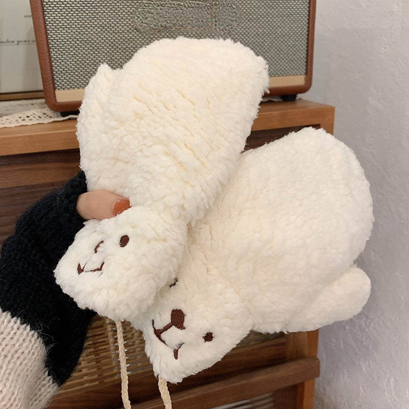 Women Girls Plush Cute Bear Claw Warm Gloves Soft Anime Cosplay Plush for Christmas Party Accessories Women Mittens