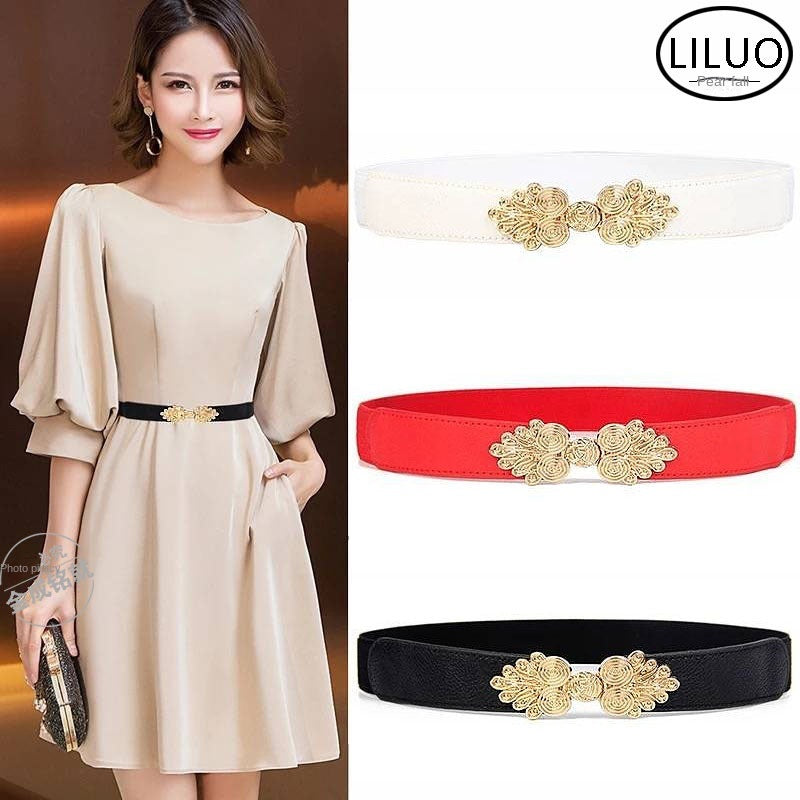 Korean waistband female decoration with skirt elastic waist cover; wide and narrow elastic belt; fashionable new style; quick sale; golden pear drop