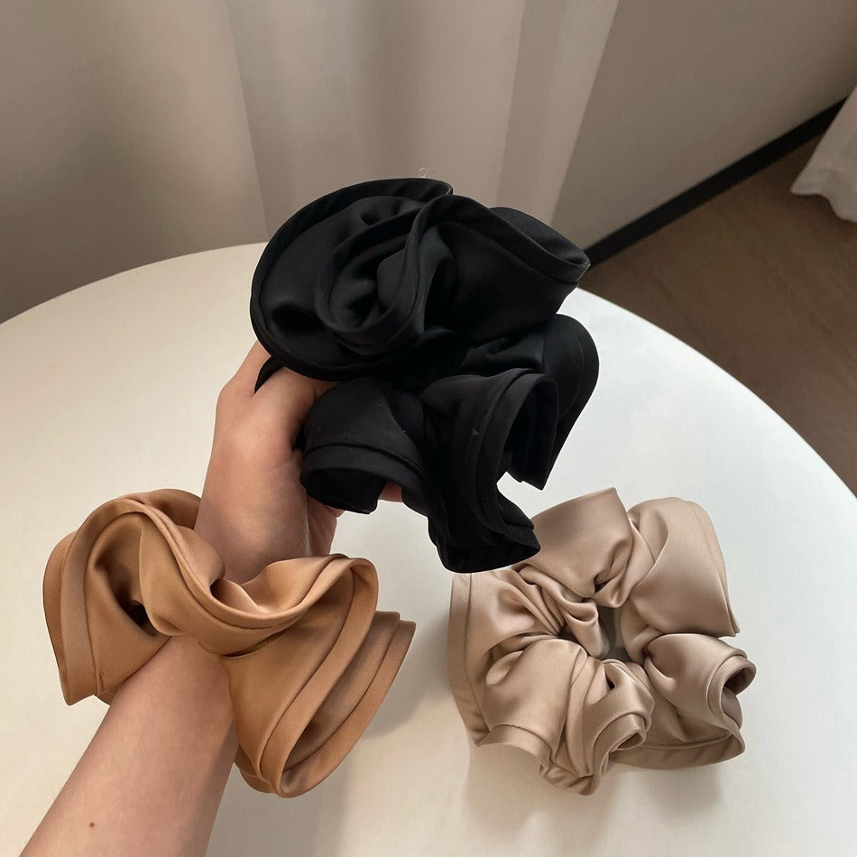 1/2/3pc Silk Oversized Scrunchies Women Elastic Hair Bands Ponytail Holder Rubber Band Elegant Satin Hair Rope Hair Accessory