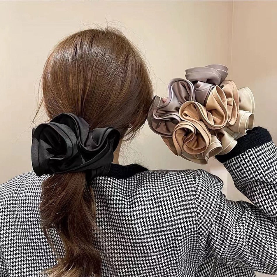 1/2/3pc Silk Oversized Scrunchies Women Elastic Hair Bands Ponytail Holder Rubber Band Elegant Satin Hair Rope Hair Accessory