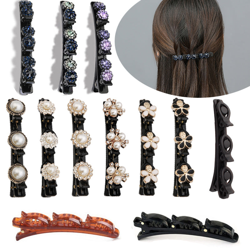 Flower Pearls Braid Hairpins Sweet Hair Decorate Clips Bangs Hold Barrettes Women Elegant Headband Fashion Hair Accessories Set