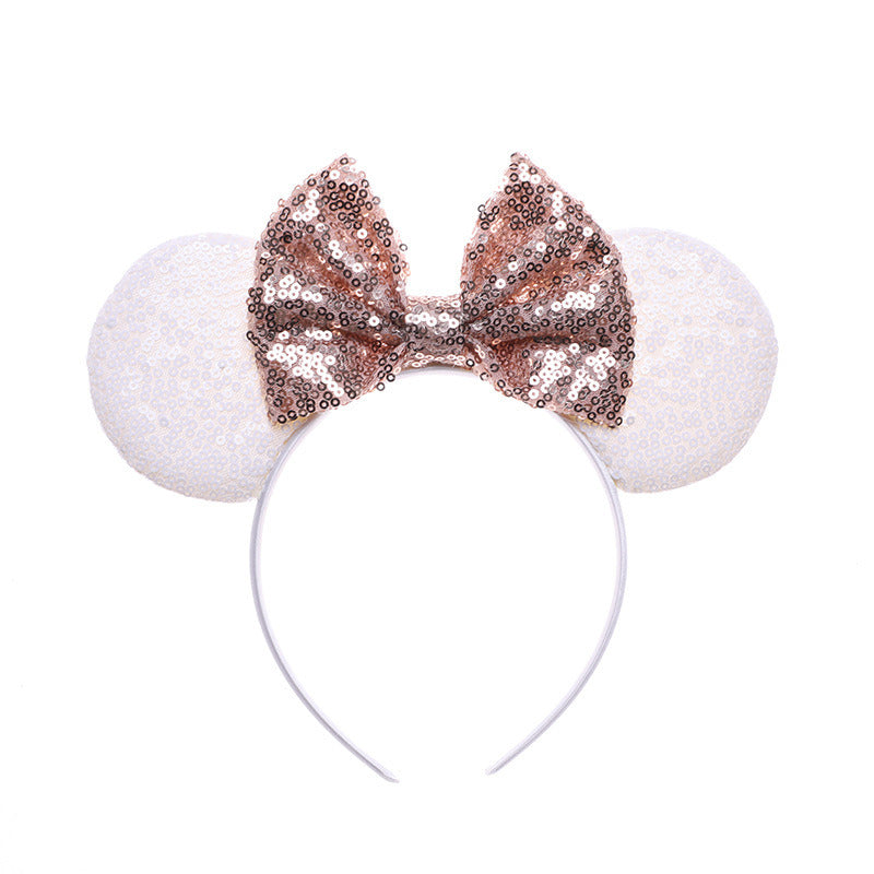 Fashion Mouse Ears Headband Women Festival Hairband Sequins Bow Kids Party Popular Character Girls Hair Accessories