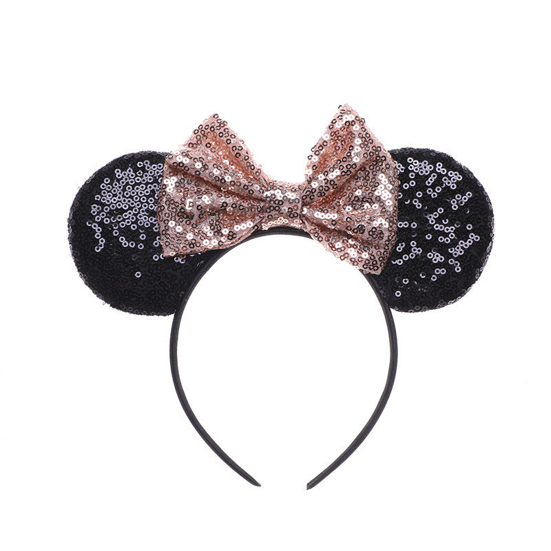 Fashion Mouse Ears Headband Women Festival Hairband Sequins Bow Kids Party Popular Character Girls Hair Accessories