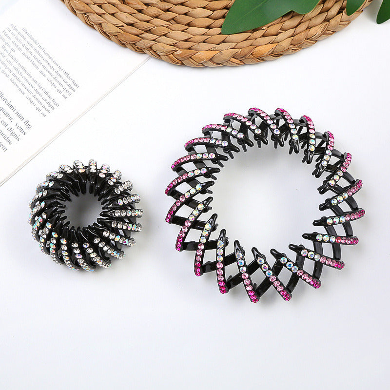 Women Bun Crystal Hair Claw Fashion Female Ponytail Headwear Horsetail Buckle Hair Clip Bird Nest Expanding Hair Accessories