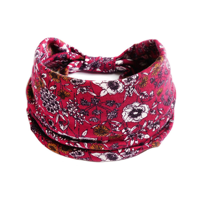 Bohemian Bandanas Elastic Hair Bands Yoga Headband Women Headwear Print Vintage Cross Unisex Scrunchies Hair Accessories