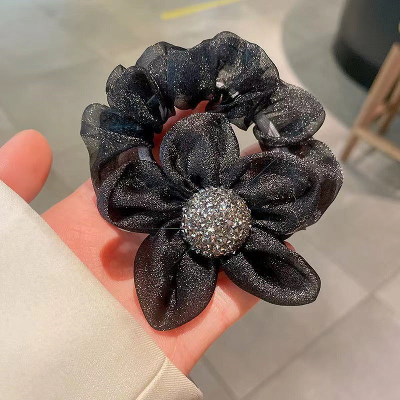 Gauze Sun Flower Large Intestine Hair Ring Hair Rope Women's Ponytail Hair Ring Accessories Rubber Band Headwear Fashion New