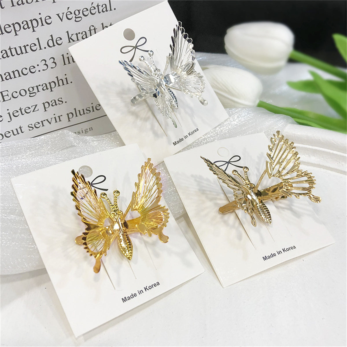 3D Butterfly Hair Clips Metal Moving Butterfly Hair Clamps Hair Styling Accessories for Women and Girls