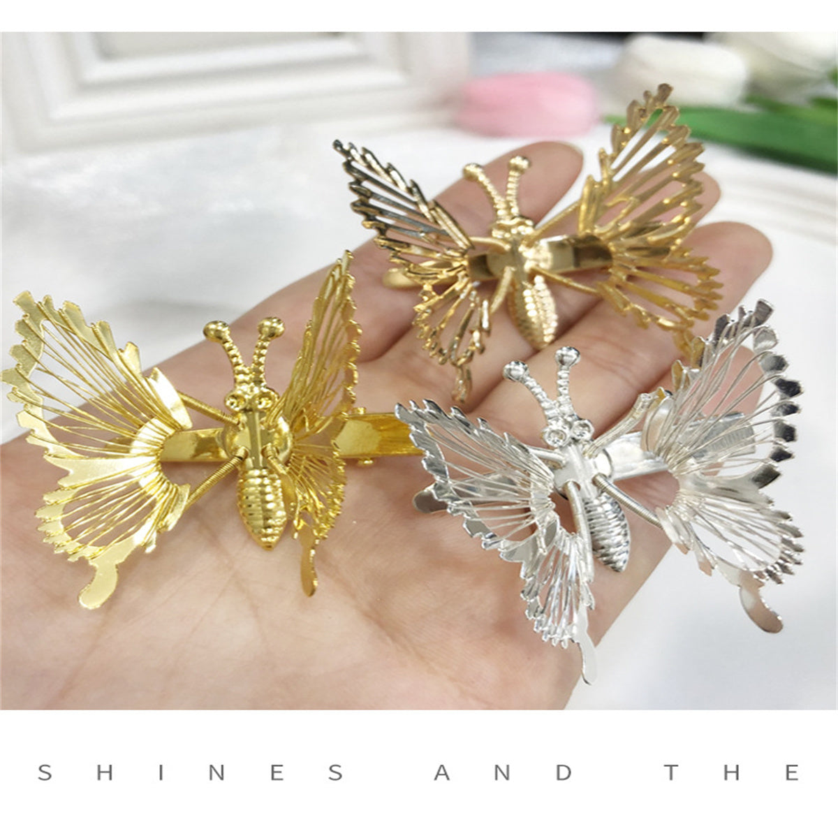 3D Butterfly Hair Clips Metal Moving Butterfly Hair Clamps Hair Styling Accessories for Women and Girls