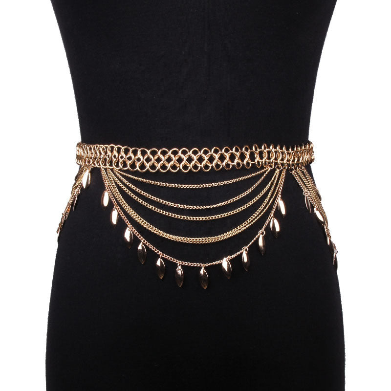 women's all match waist accessories alloy tassel waist chain