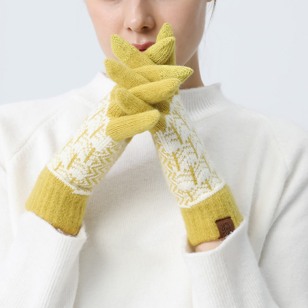 Winter Stretchy Knit Gloves for Women Touchscreen Woolen Glove