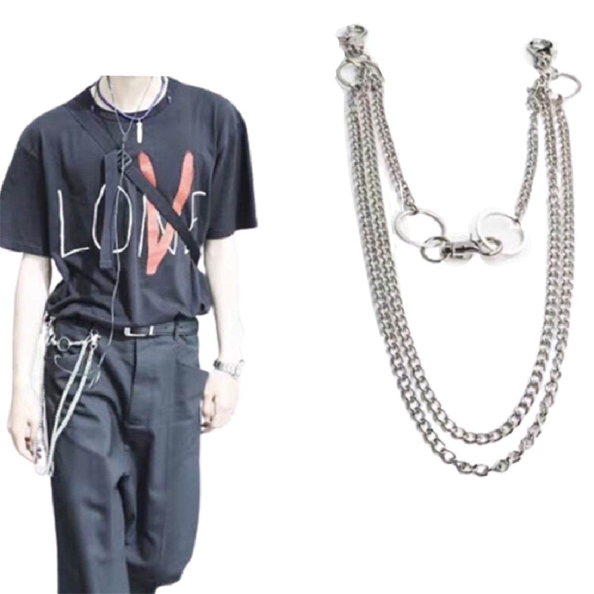 Wallet Chain Biker Hip Hop Pant Chain Heavy Waist Chain Suitable for Belt Loop