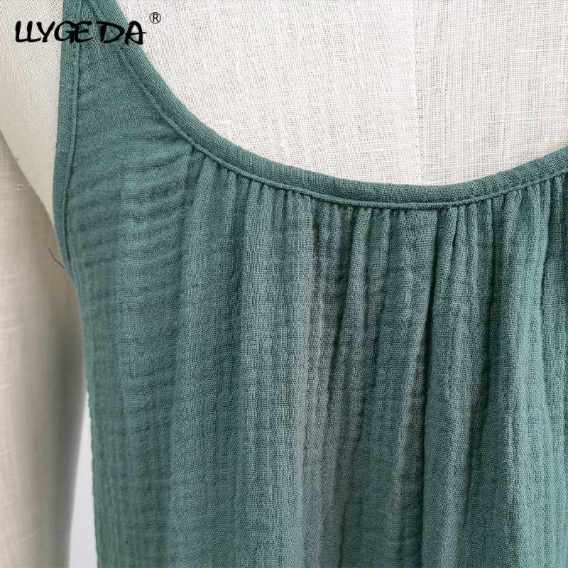 Oversize A-line Long Summer Dress Woman Slip Loose Casual Sleeveless Dresses For Women 2021 New Vacation Fashion Ladies Clothing