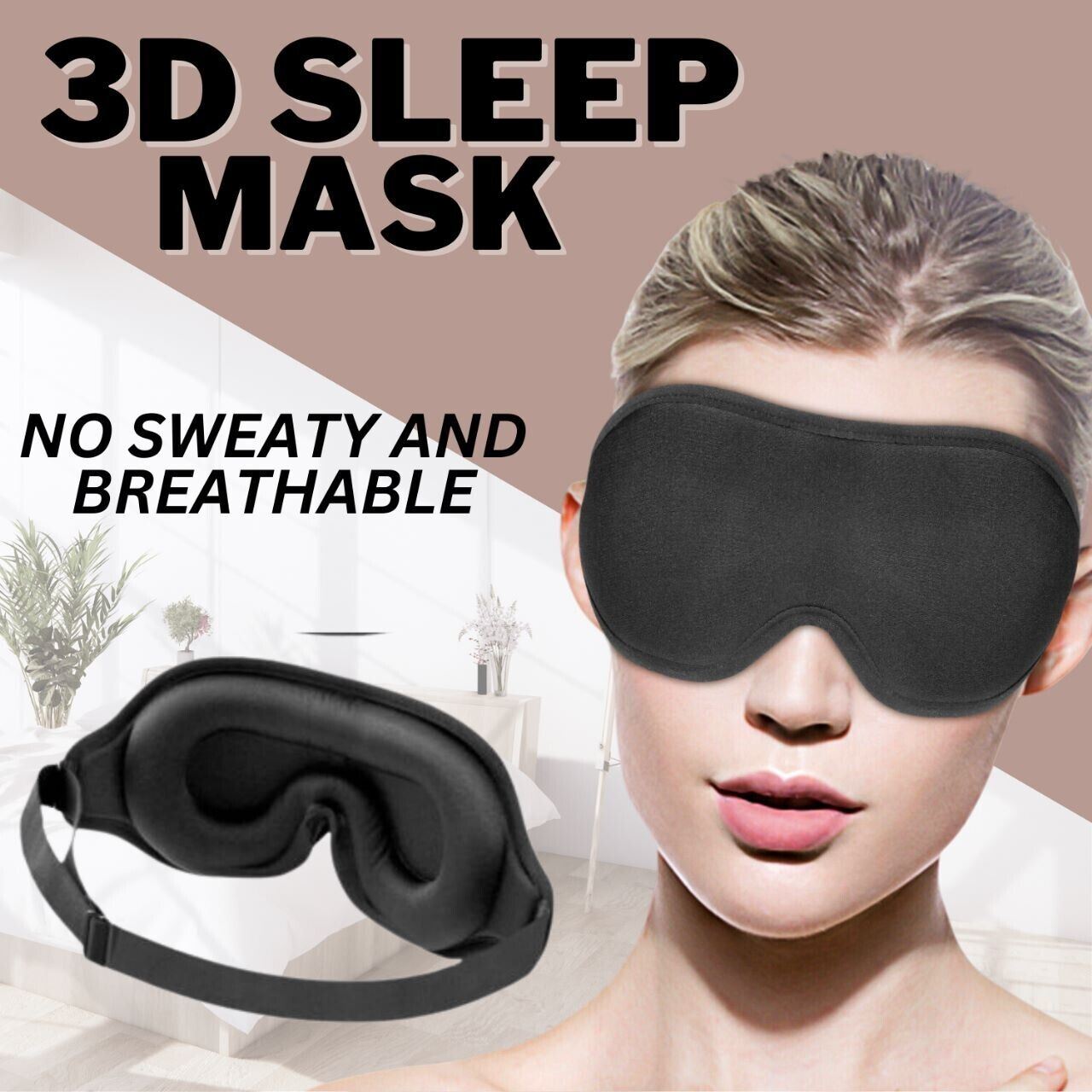 3D Sleep Mask For Men & Women Eye Mask For Sleeping Blindfold Travel Accessories