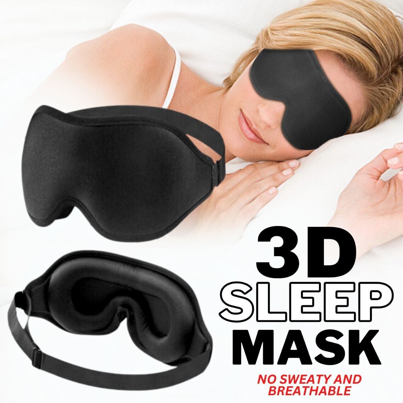 3D Sleep Mask For Men & Women Eye Mask For Sleeping Blindfold Travel Accessories