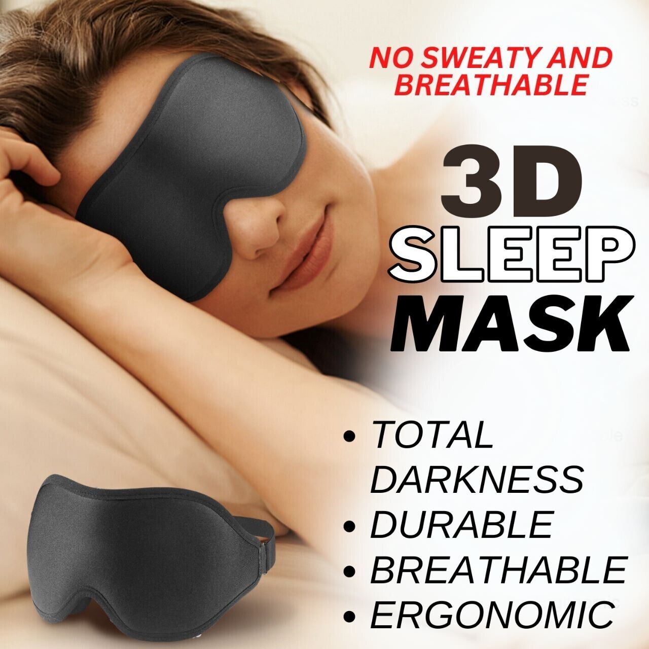 3D Sleep Mask For Men & Women Eye Mask For Sleeping Blindfold Travel Accessories