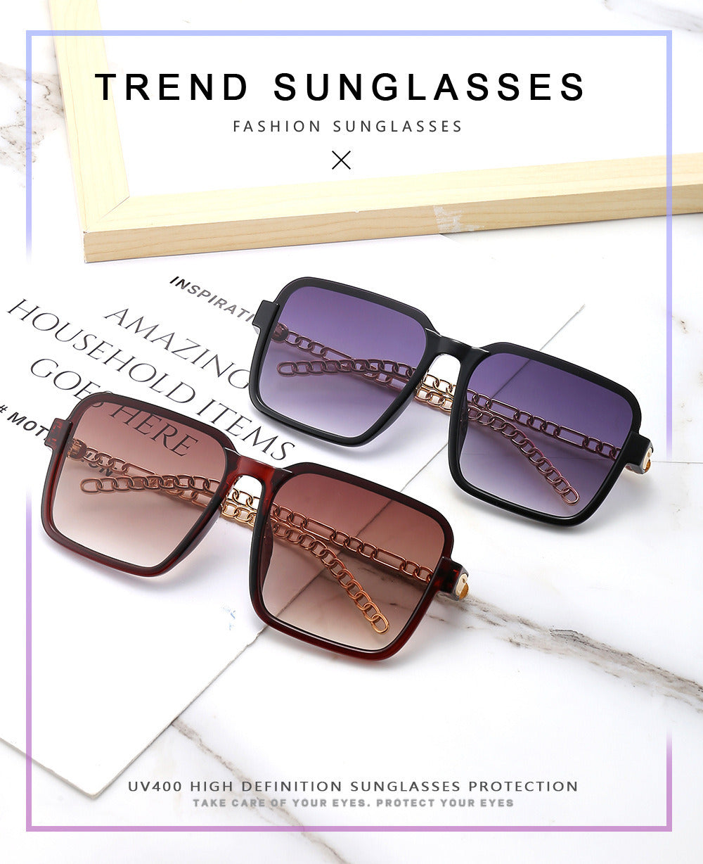 Women's Gradient Color Large Frame Sunglasses