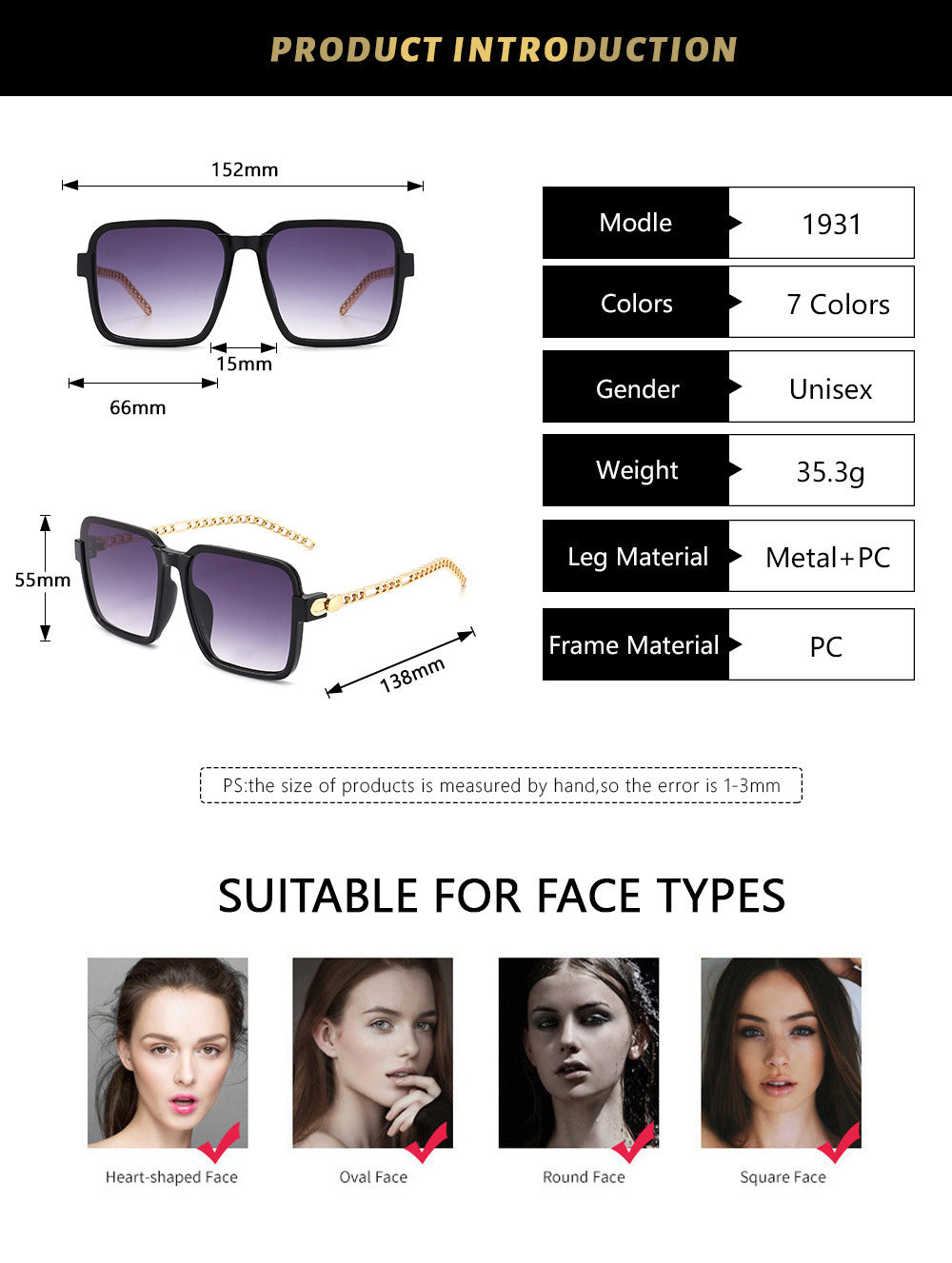 Women's Gradient Color Large Frame Sunglasses