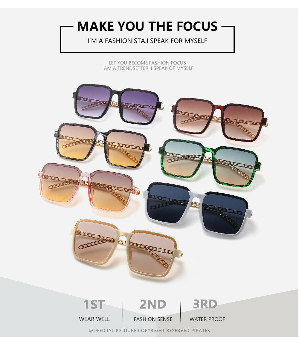 Women's Gradient Color Large Frame Sunglasses