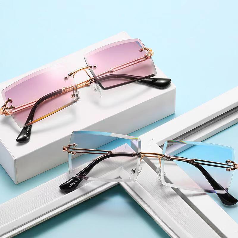 Women's Rimless Cut Edge Sunglasses Square Gradient